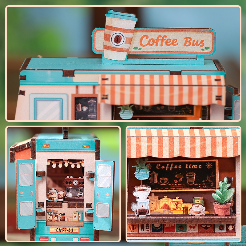 Café Bus | DIY Mini Book Nook